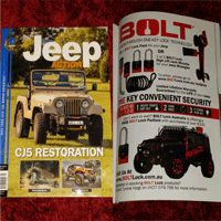 BOLT Lock Advertising in Jeep Action Magazine